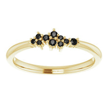 Load image into Gallery viewer, 18K Gold Black Diamond Cluster Stacking Ring - MiShelli