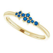 Load image into Gallery viewer, 18K Gold Ceylon Blue Sapphire Cluster Stacking Ring - MiShelli