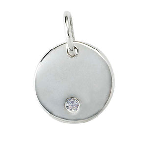 Petite Diamond Disc Necklace, Sterling Silver - MiShelli