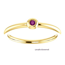 Load image into Gallery viewer, Featured Mini Diamond 18k Yellow Gold Stacking Ring - MiShelli