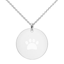Load image into Gallery viewer, Paw Print Disc Necklace, Sterling Silver - MiShelli