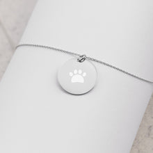 Load image into Gallery viewer, Paw Print Disc Necklace, Sterling Silver - MiShelli
