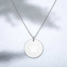 Load image into Gallery viewer, Paw Print Disc Necklace, Sterling Silver - MiShelli