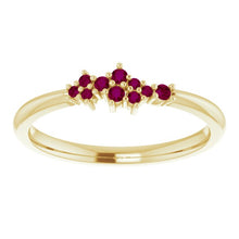 Load image into Gallery viewer, 18K Gold Garnet Cluster Stacking Ring - MiShelli
