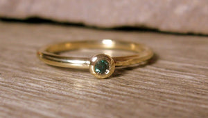 Featured Mini Diamond 18k Yellow Gold Stacking Ring - MiShelli