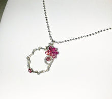 Load image into Gallery viewer, Pink Tourmaline Wire Wrapped Pendant, Sterling Silver Gemstone Necklace - MiShelli
