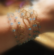 Load image into Gallery viewer, Blue Topaz Long Layering Gold Necklace - MiShelli