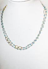 Load image into Gallery viewer, Blue Topaz Long Layering Gold Necklace - MiShelli