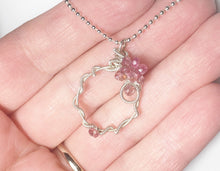 Load image into Gallery viewer, Pink Tourmaline Wire Wrapped Pendant, Sterling Silver Gemstone Necklace - MiShelli