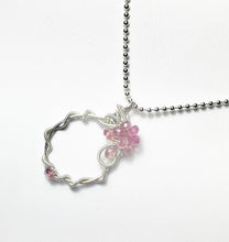 Load image into Gallery viewer, Pink Tourmaline Wire Wrapped Pendant, Sterling Silver Gemstone Necklace - MiShelli