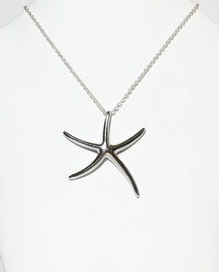 Silver Starfish Necklace, Sterling Silver Pendant, Summer Necklace, Gifts for Her, Dancing Starfish, Beach Jewelry - MiShelli