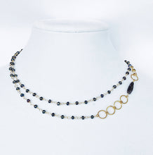 Load image into Gallery viewer, Pearl Gold Necklace, Grey Freshwater Pearl Stick, Wrap Necklace - MiShelli