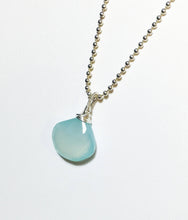 Load image into Gallery viewer, Aqua Chalcedony Gemstone Solitaire Necklace - MiShelli