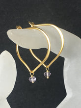 Load image into Gallery viewer, Amethyst Earrings, Gold Vermeil Hoop Ear Wires - MiShelli