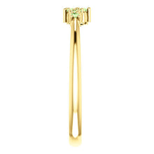 Load image into Gallery viewer, Green Apple Diamond Cluster Ring, Diamond Stacking Ring, 14k Gold, Low Profile, Non Traditional - MiShelli