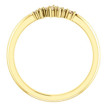 Load image into Gallery viewer, Light Brown Diamond Cluster Ring, Diamond Stacking Ring, 14k Gold, Low Profile, Non Traditional - MiShelli