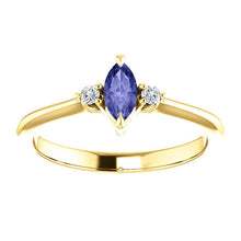Load image into Gallery viewer, Tanzanite Diamond Ring, 14k / 18K Gold Prong Setting, Unique Engagement, Anniversary Ring - MiShelli