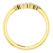 Load image into Gallery viewer, Cluster Ring 14K Gold, Diamond Stacking Ring, Wedding Band, Ring Wrap, 14k Gold - MiShelli