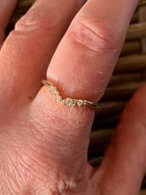 Load image into Gallery viewer, Cluster Ring 14K Gold, Diamond Stacking Ring, Wedding Band, Ring Wrap, 14k Gold - MiShelli