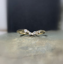 Load image into Gallery viewer, Cluster Ring 14K Gold, Diamond Stacking Ring, Wedding Band, Ring Wrap, 14k Gold - MiShelli