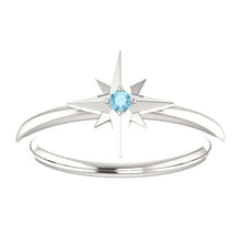 Load image into Gallery viewer, Star Birthstone Ring Sterling Silver - MiShelli
