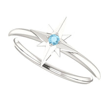 Load image into Gallery viewer, Star Birthstone Ring Sterling Silver - MiShelli