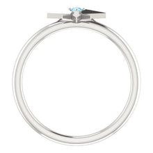 Load image into Gallery viewer, Star Birthstone Ring Sterling Silver - MiShelli
