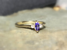 Load image into Gallery viewer, Tanzanite Diamond Ring, 14k / 18K Gold Prong Setting, Unique Engagement, Anniversary Ring - MiShelli