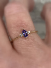 Load image into Gallery viewer, Tanzanite Diamond Ring, 14k / 18K Gold Prong Setting, Unique Engagement, Anniversary Ring - MiShelli