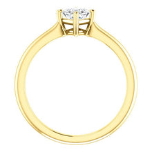 Load image into Gallery viewer, Moissanite "Forever One" Solitaire 14K Gold Ring, Square Cut, Prong Setting, Charles & Colvard Moissanite Gemstone - MiShelli