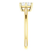 Load image into Gallery viewer, Moissanite "Forever One" Solitaire 14K Gold Ring, Square Cut, Prong Setting, Charles & Colvard Moissanite Gemstone - MiShelli