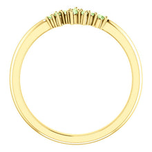 Load image into Gallery viewer, Green Apple Diamond Cluster Ring, Diamond Stacking Ring, 14k Gold, Low Profile, Non Traditional - MiShelli