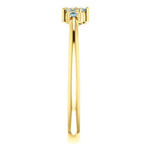 Load image into Gallery viewer, Ceylon Blue Sapphire Cluster Ring, Stacking Ring, 14k Gold, Low Profile, Non Traditional Wedding Band - MiShelli