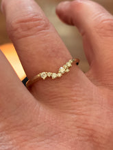 Load image into Gallery viewer, Cluster Ring 14K Gold, Diamond Stacking Ring, Wedding Band, Ring Wrap, 14k Gold - MiShelli