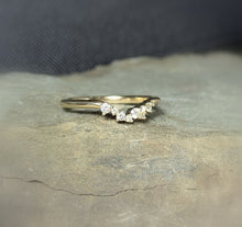 Load image into Gallery viewer, Cluster Ring 14K Gold, Diamond Stacking Ring, Wedding Band, Ring Wrap, 14k Gold - MiShelli