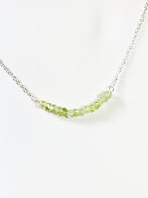 Load image into Gallery viewer, Green Tourmaline Bar Necklace, Layering Necklace, Gifts for Her, Chakra Gemstones, Healing Energies - MiShelli