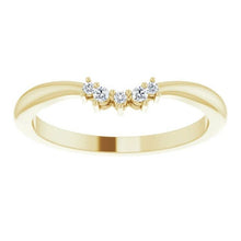 Load image into Gallery viewer, Diamond Contour Stacking Ring, 14K Gold Low Profile Band - MiShelli