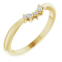Load image into Gallery viewer, Diamond Contour Stacking Ring, 14K Gold Low Profile Band - MiShelli
