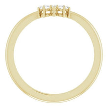 Load image into Gallery viewer, Diamond Contour Stacking Ring, 14K Gold Low Profile Band - MiShelli