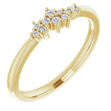 Load image into Gallery viewer, Diamond Cluster Stackable Ring, 14k Gold, Low Profile - MiShelli