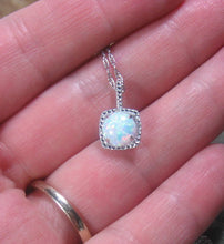Load image into Gallery viewer, Opal Gemstone Diamond Pendant Sterling Silver Necklace - Ready to Ship - MiShelli