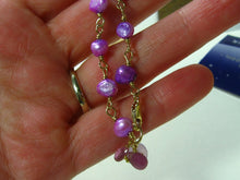 Load image into Gallery viewer, Purple Freshwater Pearl Bracelet Gold Filled, hand linked - MiShelli