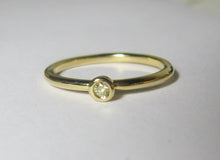 Load image into Gallery viewer, Yellow Mini Diamond 18k Gold Stacking Ring - MiShelli