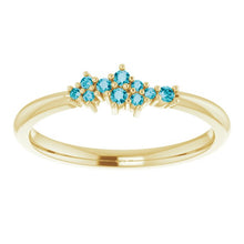 Load image into Gallery viewer, 18K Gold London Blue Topaz Cluster Stacking Ring - MiShelli