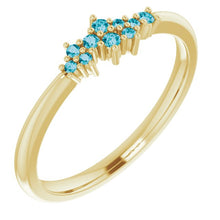 Load image into Gallery viewer, 18K Gold London Blue Topaz Cluster Stacking Ring - MiShelli