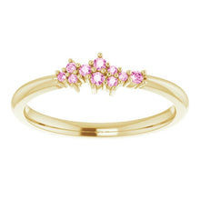 Load image into Gallery viewer, 18K Gold Pink Sapphire Cluster Stacking Ring - MiShelli
