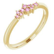 Load image into Gallery viewer, 18K Gold Pink Sapphire Cluster Stacking Ring - MiShelli