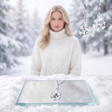 Load image into Gallery viewer, Silver Snowflake Necklace and Earring Set