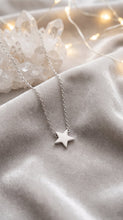 Load image into Gallery viewer, Silver "Celestial" petite star necklace by MiShelli, featuring a delicate star pendant on a fine chain.