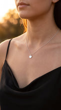 Load image into Gallery viewer, Petite Diamond Disc Necklace, Sterling Silver